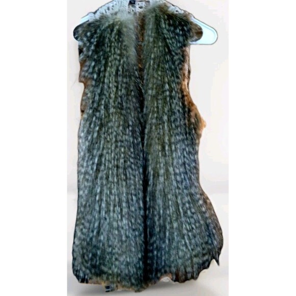 Ella Moss XS Faux Fur Vest Crochet Back Boho Chic Cashmere Blend Soft Y2K Retro - Picture 3 of 9